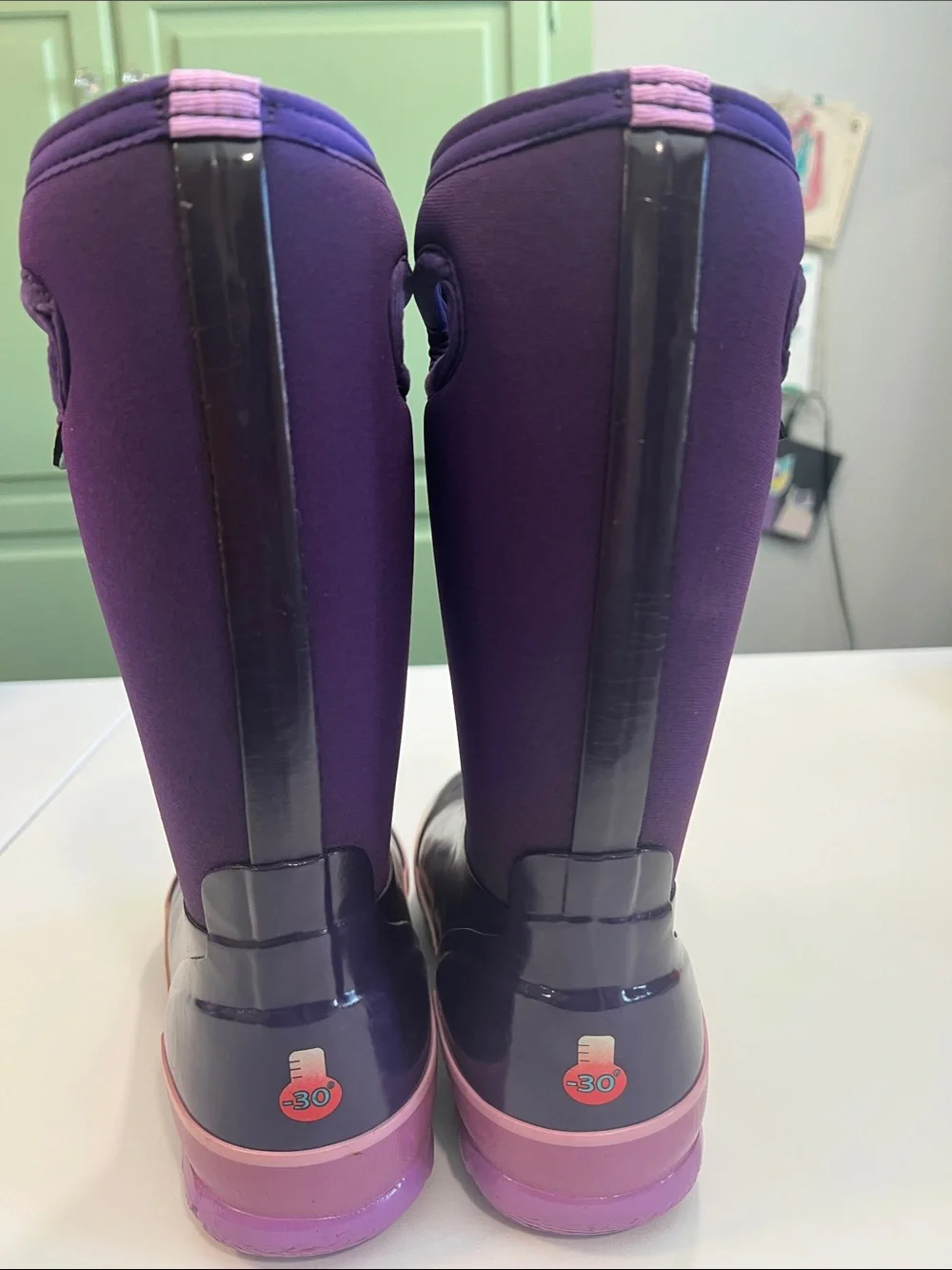 Bogs - Purple and‎ Pink, big kid 4, Neoprene Rain Boots